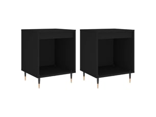 Lot de 2 tables de chevet - cabinet de chevet - table de nuit noir 40x35x50 cm bois d’ingénierie