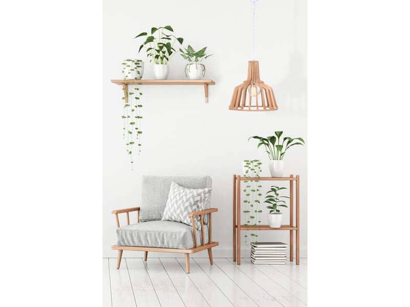  Lampe suspension à lattes lucerna 41cm naturel  - Conforama E