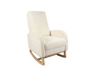 Fauteuil à bascule adulte 75x63x104 cm – blanc – repose-pieds, poche latérale et dossier haut ergonomique