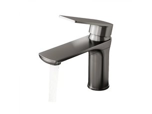 Robinet en acier inoxydable pour lavabos et éviers, eau chaude et froide, un tuyau d'arrivée d'eau de 60 cm.（gris anthracite）