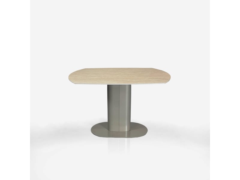 Table extensible en céramique et acier 120150200x89 zayn - beige - Conforama E