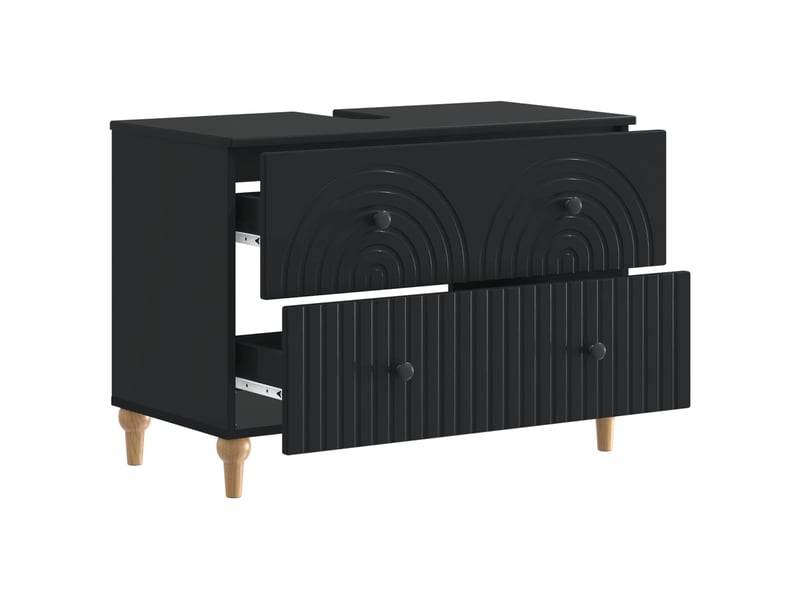 Meuble sous lavabo de salle de bain alkmaar noir cf64810 - Conforama C
