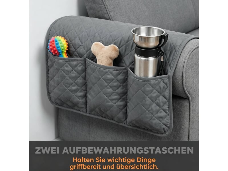  Housse de protection pour canapé 3 places 306x177 cm imperméable antidérapante gris  - Conforama C