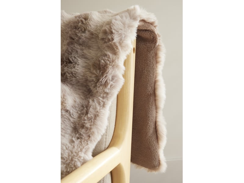  Plaid 125 x 150 cm polyester fausse fourrure astra taupe 15690 - Conforama C