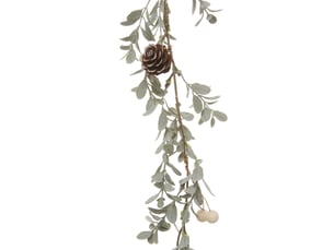Guirlande de noël en plastique feuillage et pommes de pin 110 cm