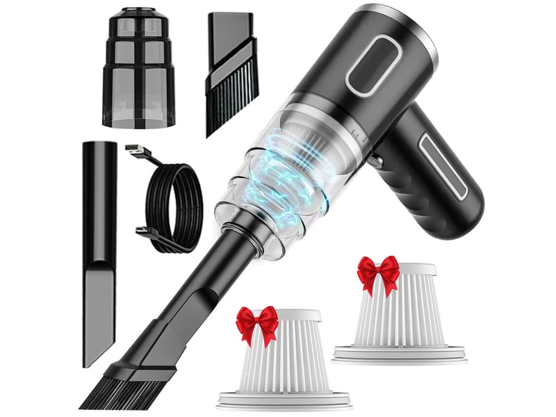  Aspirateur à main sans fil 3500 pa double usage voiture et maison abs noir chicfurn  - Conforama W