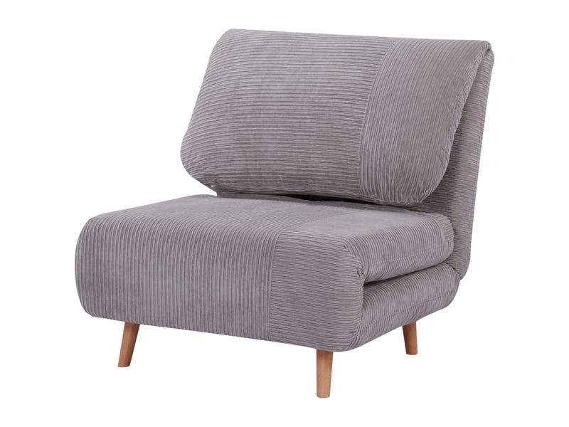 Fauteuil lit convertible,82x89x83 cm,dossier réglable,velours côtelé,gris clair - Conforama A