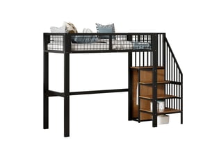 Lit mezzanine 90x200 cm SOGEU   coloris noir