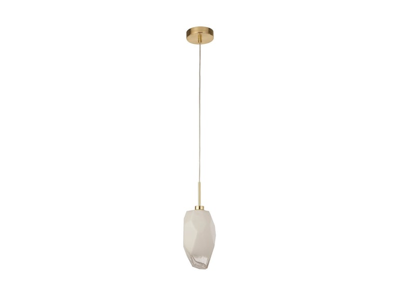  Searchlight rocky applique murale 1 lumière, métal laiton satiné et verre  - Conforama B