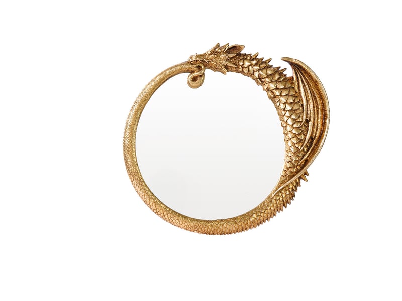  Miroir mural classique en résine avec motif de dragon – miroir en relief de style européen – décoration bohème pour salon ou bureau – 27,5 x 25,5 cm  - Conforama A