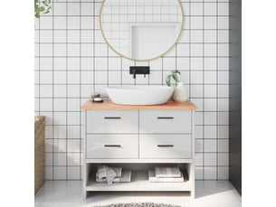 Comptoir de salle de bain, plan de travail marron clair 100x30x2 cm bois traité cf65814