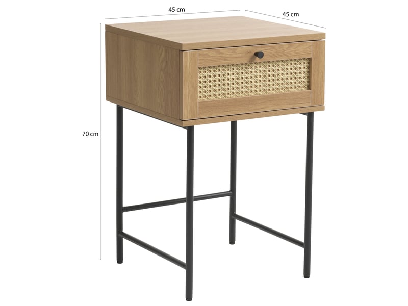  Selsey mogest - table de chevet - 45 cm - noir Mogest - Conforama D