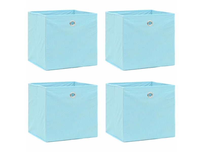  Boîtes de rangement 4 pcs tissu intissé 28x28x28 cm bleu azuré  - Conforama B