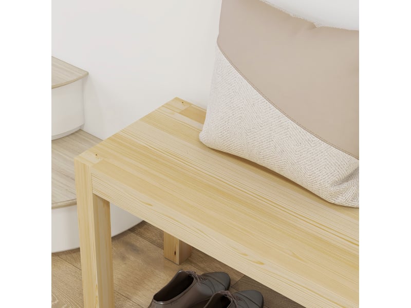  Banc 3 places 175 x 33 x 45 cm en bois de pin, coloris naturel, style campagne, charge maximale 330 kg  - Conforama D