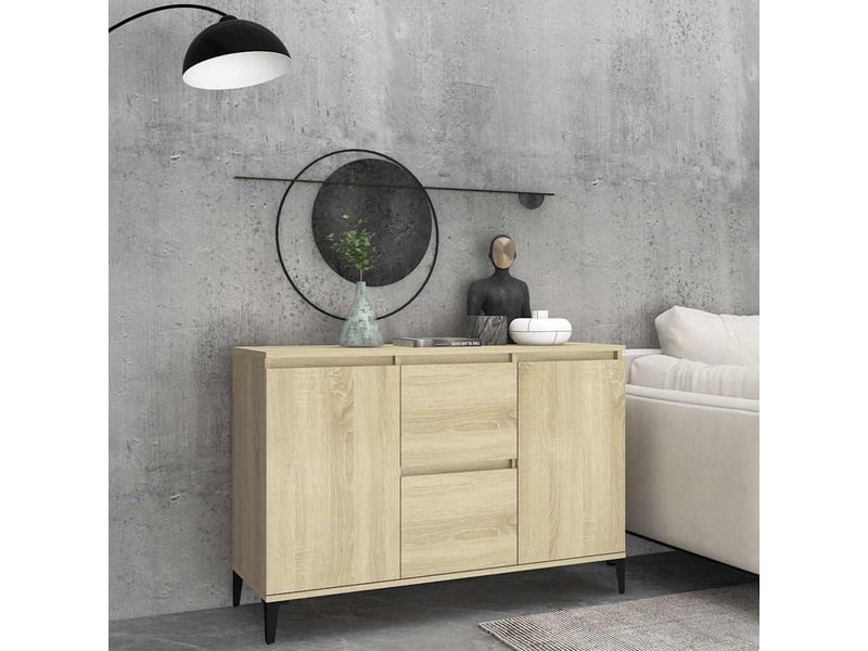  Buffet - bahut - meuble de rangement chêne sonoma 102x35x70 cm bois d'ingénierie  - Conforama B