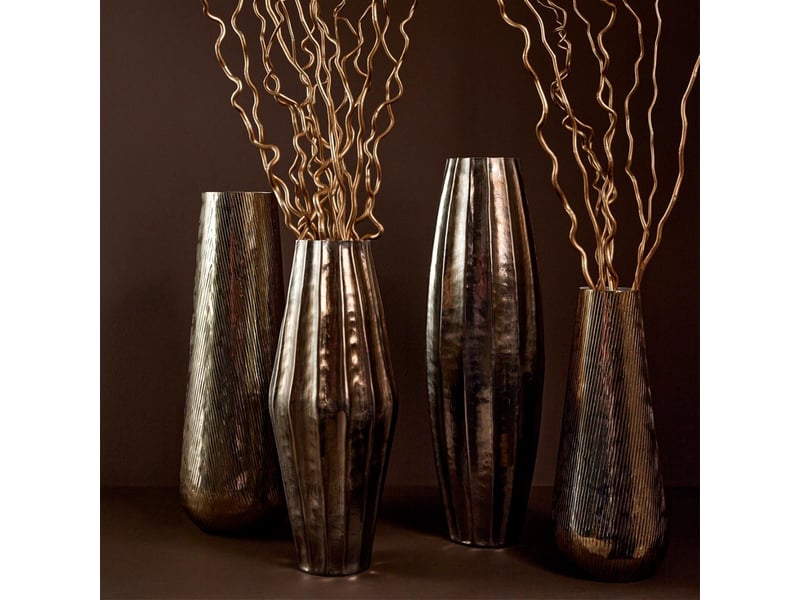  Vase design en métal tessa 57cm doré  - Conforama C