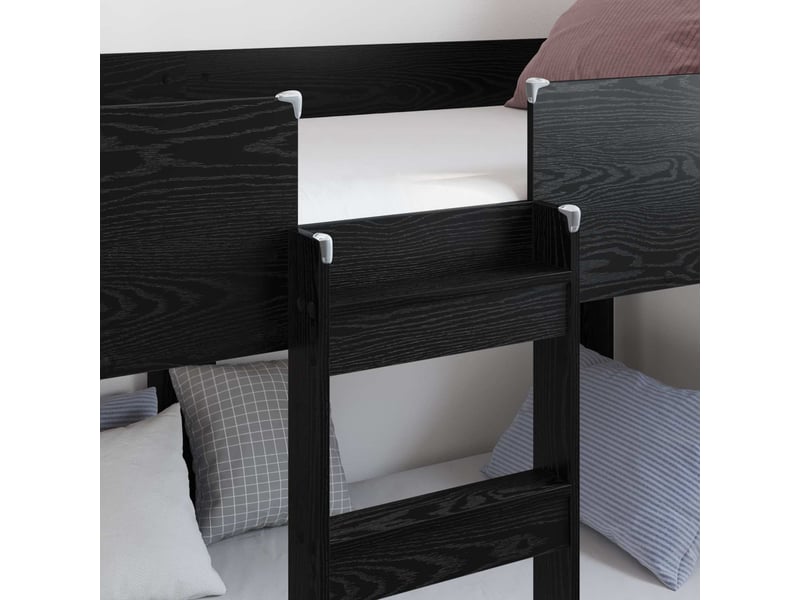  Lit superposé pour enfants - lit jeune chêne noir 80 x 200 cm  - Conforama C