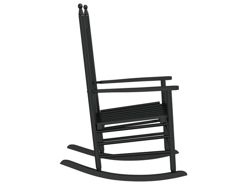  Lot de 2 chaises à bascule avec sièges incurvés en bois de peuplier noir dec029108  - Conforama D