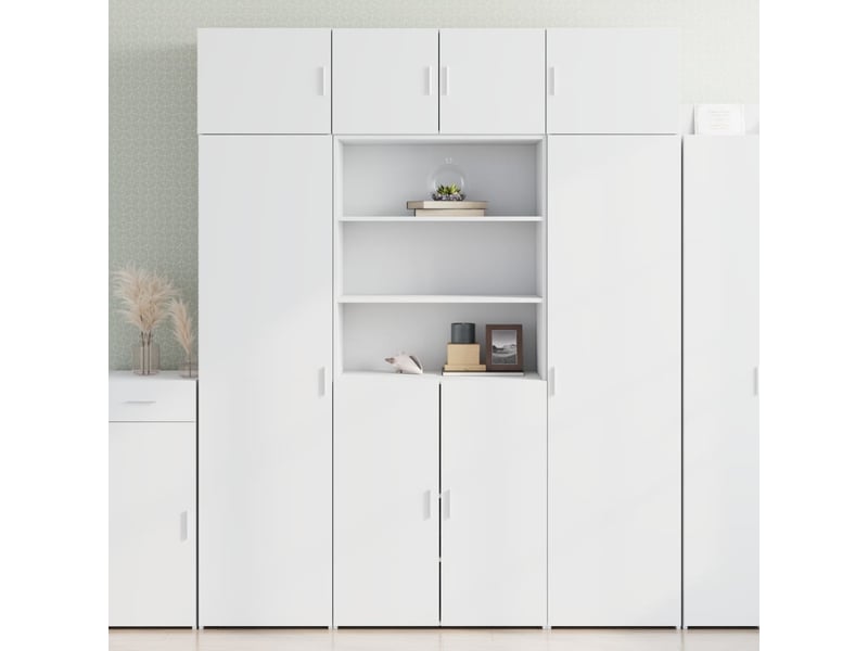  Buffet - armoire de rangement blanc 80x42,5x225 cm bois d'ingénierie  - Conforama B