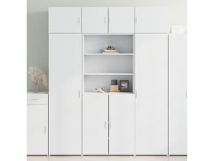 Buffet - armoire de rangement blanc 80x42,5x225 cm bois d'ingénierie