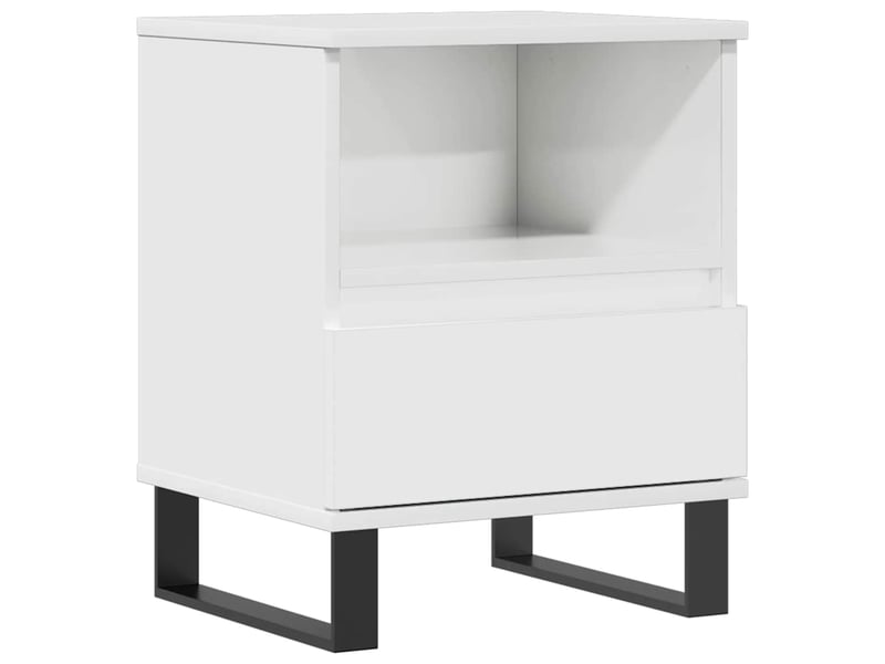  Table de chevet - cabinet de chevet - table de nuit blanc brillant 40x35x50 cm bois d’ingénierie  - Conforama A