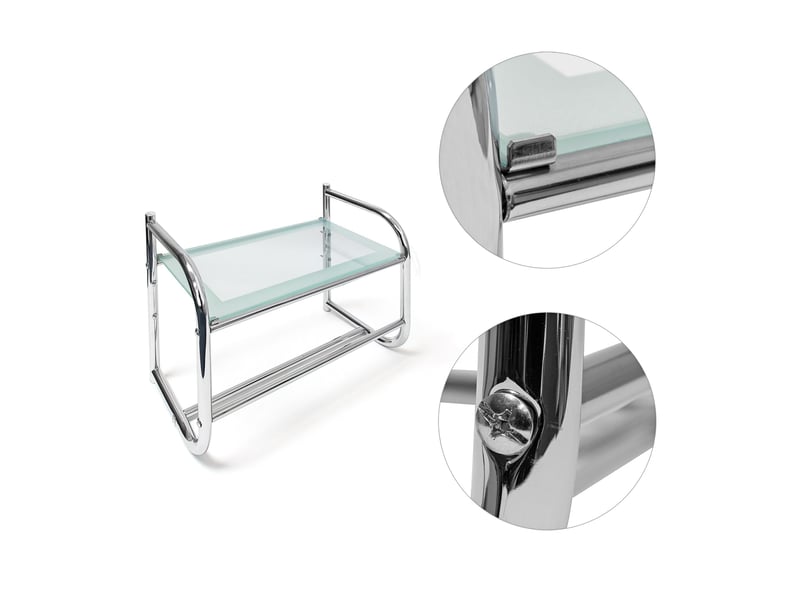  Étagère porte-serviettes murale avec tablette 60 x 20 x 10 cm 2 barres de séchage design élégant en acier chromé 13_0003256  - Conforama D