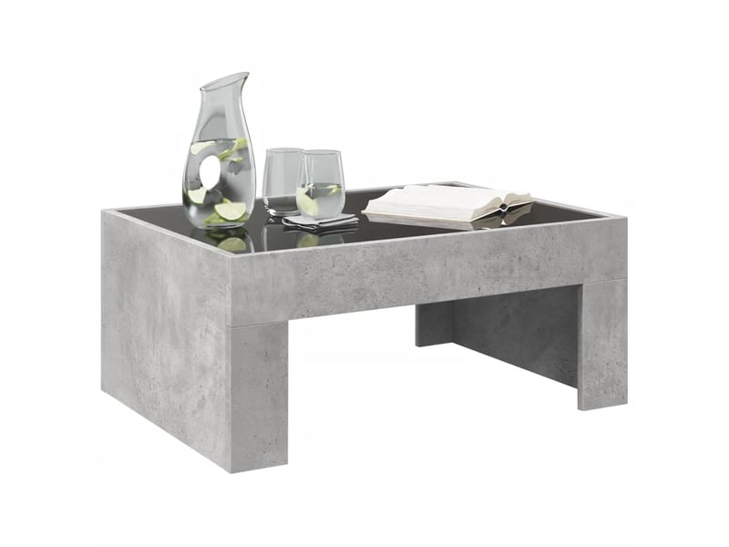  Table basse - table de salon - table à thé avec led infini gris béton 70x50x30 cm  - Conforama E