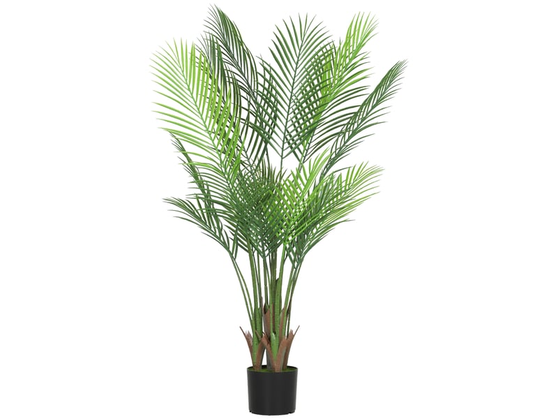  Plante artificielle intérieure 120 cm, palmier arbre artificiel avec pot en plastique et flocage, vert  - Conforama A