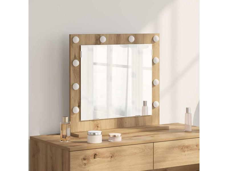 Miroir de vanité, miroir de coiffeuse chêne artisanal 60 x 55 x 18 cm rectangulaire cf62752 - Conforama B