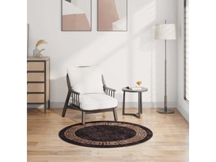 Tapis de salon - tapis lavable φ120 cm noir et doré