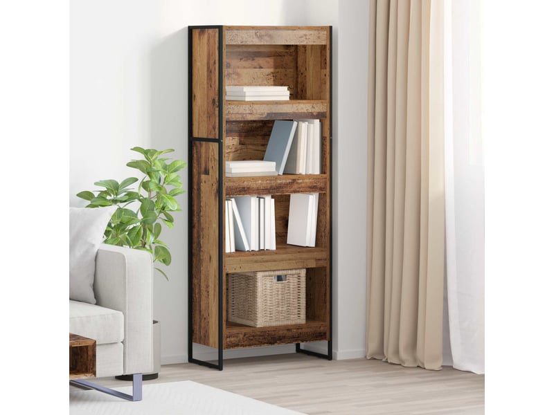  Bibliothèque, armoire à livres 60 x 30 x 155 cm bois d'ingénierie bois ancien  - Conforama B