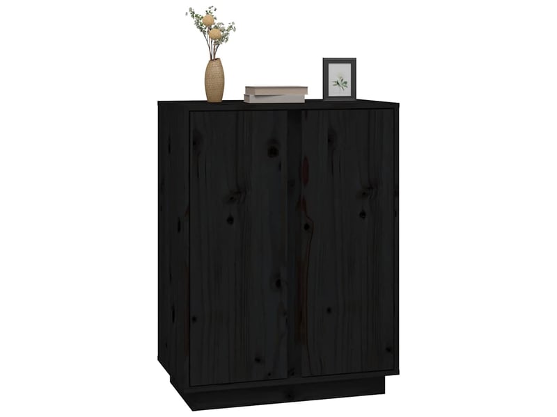  Buffet - bahut - meuble de rangement noir 60x35x80 cm bois massif de pin  - Conforama D