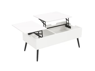 Table basse rectangulaire coloris blanc <strong>WISHDOR</strong> <strong></strong> - 50 cmx100 cm