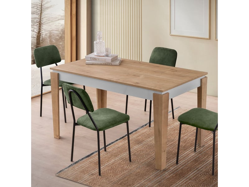  Table de salle à manger rectangulaire moderne 140x80 cm asos  - Conforama E