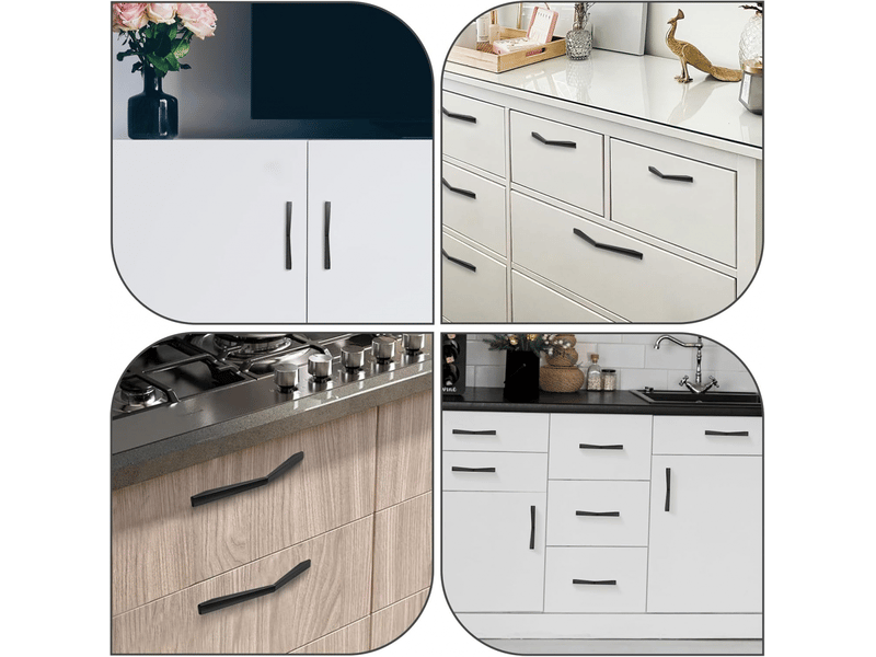 Poignée pour meuble de cuisine distance entre axes poignée pour porte de cuisine noire alliage d'aluminium poignée pour décoration - Conforama E