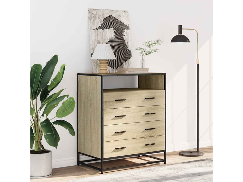  Commode chambre adulte, armoire à tiroirs chêne sonoma 70x41x83,5 cm bois d'ingénierie  - Conforama C