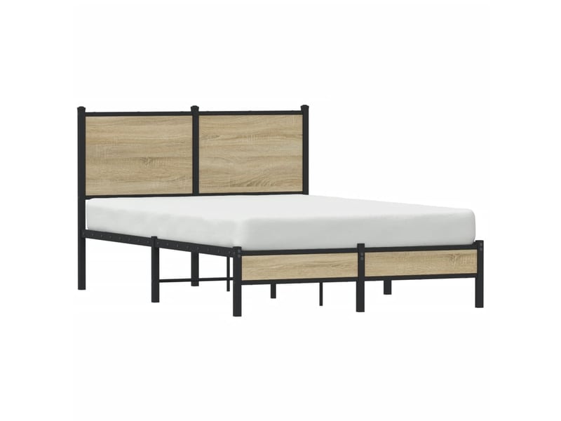  Lit double- lit adulte -  cadre de lit en métal sans matelas chêne sonoma 120x190 cm  - Conforama C