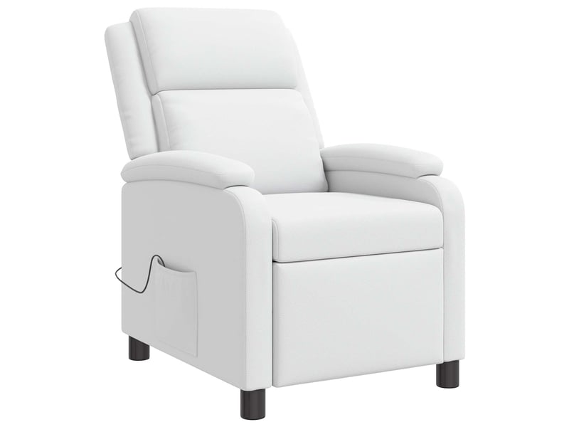  Vidaxl fauteuil de massage inclinable blanc simili cuir  - Conforama E