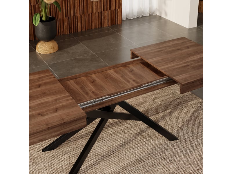  Table extensible 140–180 × 80 cm – aspect noyer IKSETERA TRADING LTD - Conforama D