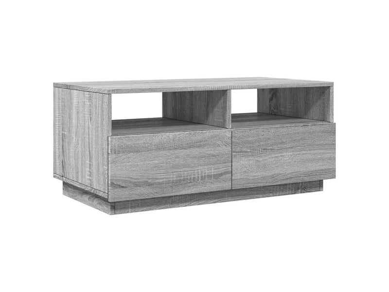 Table basse - table de salon - table à thé avec lumières led sonoma gris 90x49x40 cm - Conforama C