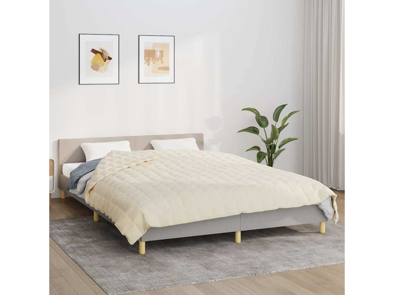 Couverture lestée adulte crème clair 220x240 cm 15 kg tissu shl52082  - Conforama B