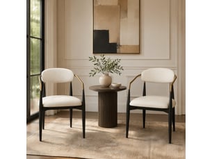 Lot de 2 chaises de salle à manger 59x55x85cm, beige+noir, chaises de cuisine, chaise repas, style contemporain, métal+tissu