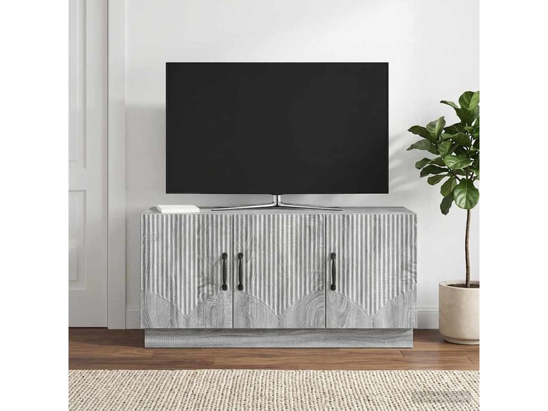 Meuble tv - banc tv - meuble de rangement sonoma gris 99 x 34,5 x 47 cm bois d'ingénierie  - Conforama D