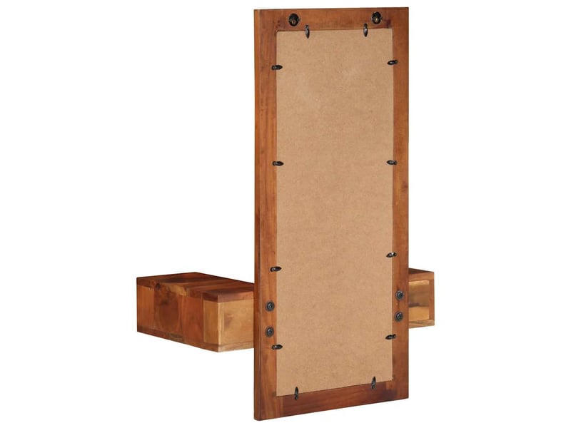  Miroir mural avec tiroirs 60x33x90 cm bois massif d'acacia cf62829  - Conforama E
