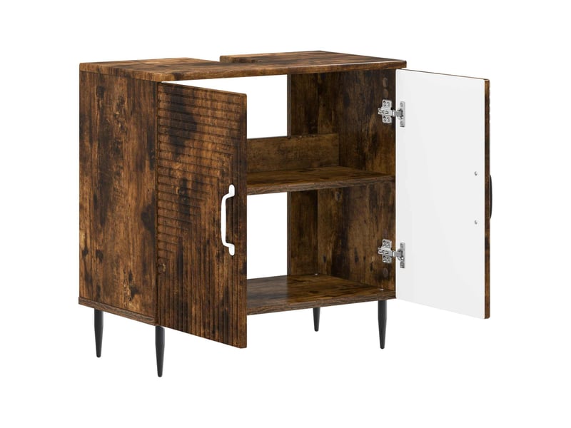 Meuble sous lavabo de salle de bain haarlem chêne fumé cf64890  - Conforama C