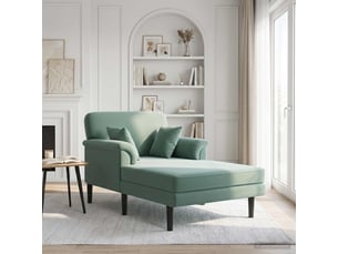 Chaise longue, chaise de salon vert mer velours cf28632