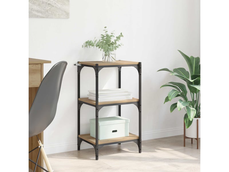  Bibliothèque 3 niveaux, armoire à livres 40 x 33 x 70,5 cm chêne artisanal  - Conforama B