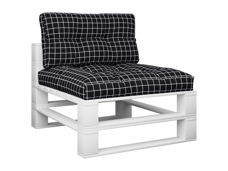  Lot de 2 coussins de palette, coussins de canapé motif à carreaux noir tissu cf59546  - Conforama C