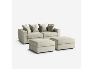 Canapé droit fixe AHD AMAZING HOME DESIGN  3 places Tissu beige