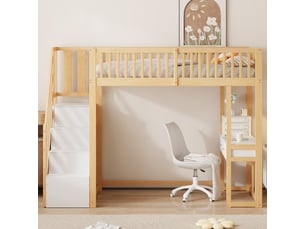 Lit mezzanine 90x200 cm <strong></strong>  <strong></strong> coloris blanc